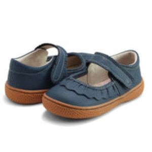 Livie & Luca Ruche Navy Leather Maryjanes